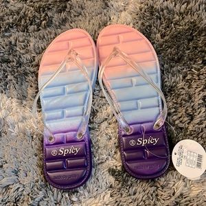 Multi-blue sandals/flip-flops